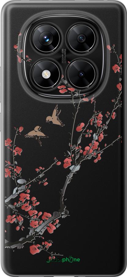 Силиконовый чехол Сакура v2 для Xiaomi Redmi Note 14 Pro 5G - 5538u-3928 изображение 