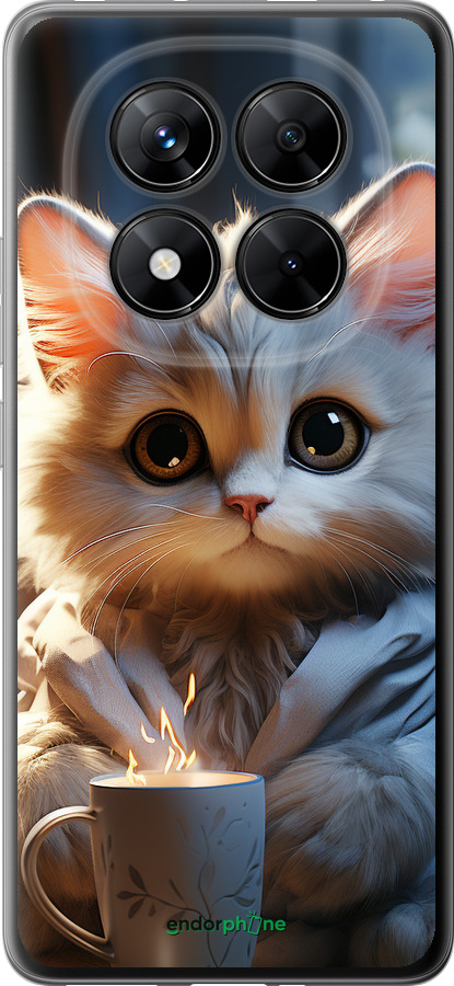 Силіконовий чехол Білий кіт для Xiaomi Redmi Note 14 Pro 5G - 5646u-3928 изображение 