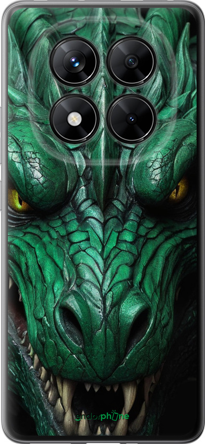 Силіконовий чехол Зелений дракон v2 для Xiaomi Poco X7 - 5817u-4011 изображение 