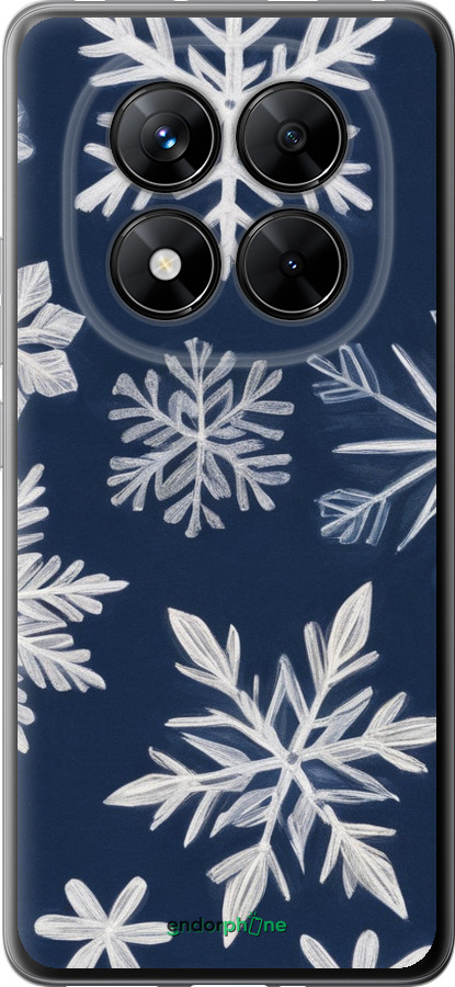 Силиконовый чехол Снежинки для Xiaomi Poco X7 - 5821u-4011 изображение 