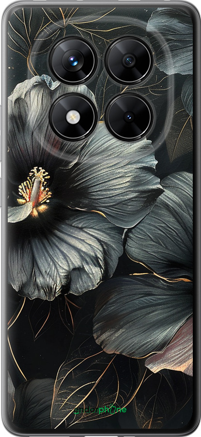 Силиконовый чехол Черные цветы для Xiaomi Poco X7 - 6031u-4011 изображение 