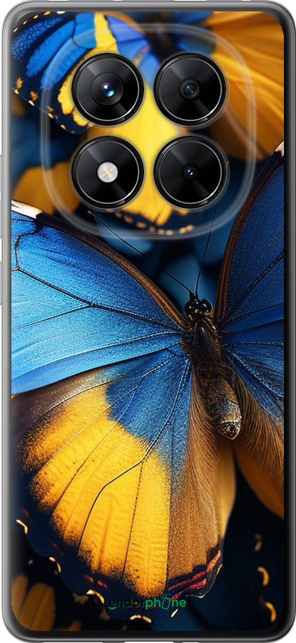 Силіконовий чехол Жовто-блакитні метелики для Xiaomi Poco X7 - 6046u-4011 изображение 