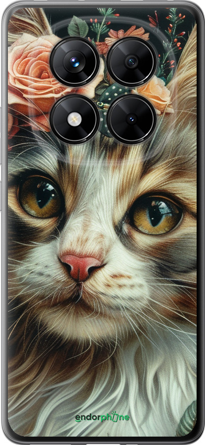 Силиконовый чехол Cats and flowers для Xiaomi Poco X7 - 6069u-4011 изображение 