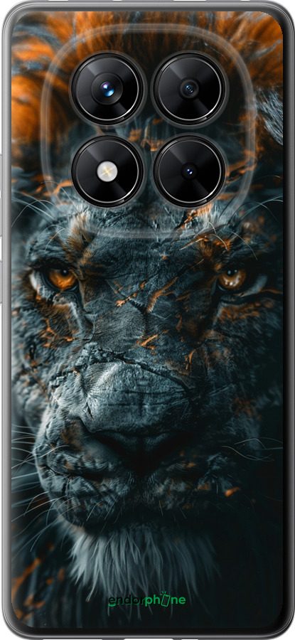 Силиконовый чехол Пламенный лев для Xiaomi Poco X7 - 6153u-4011 изображение 