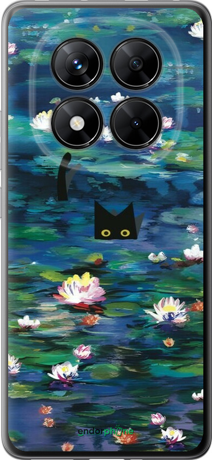 Силиконовый чехол із зображенням водяних лілій та кішок для Xiaomi Poco X7 - 6257u-4011 изображение 