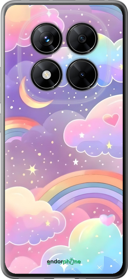 Силиконовый чехол Облака и радуга для Xiaomi Poco X7 - 6312u-4011 изображение 