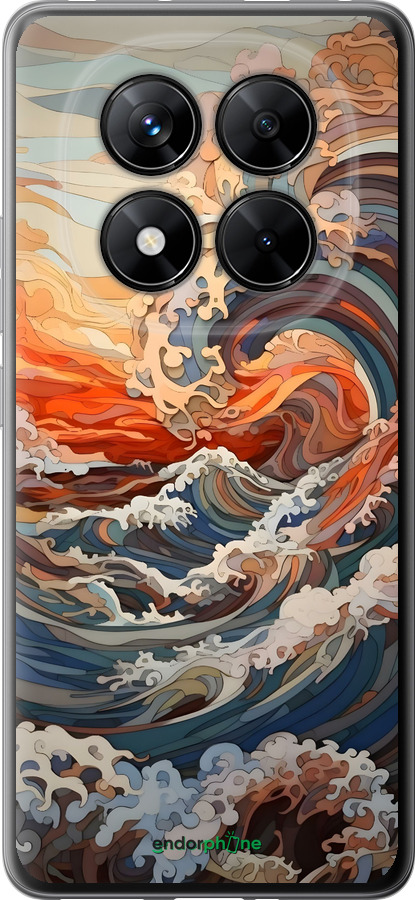 Силиконовый чехол Арт волны для Xiaomi Redmi Note 14 Pro 5G - 6324u-3928 изображение 