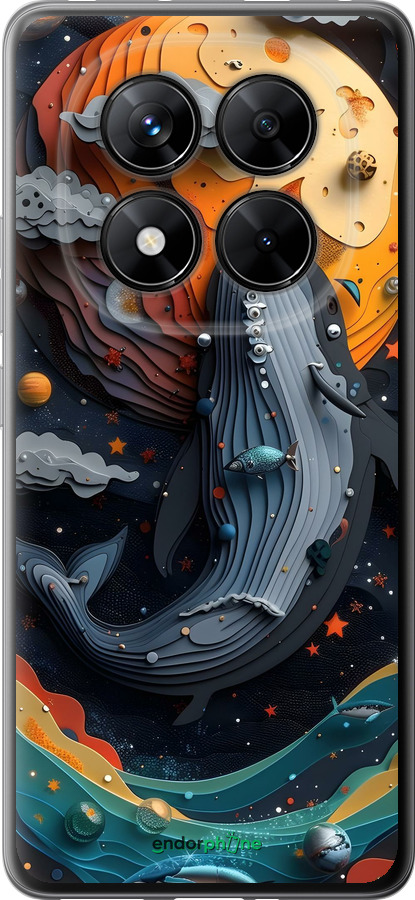 Силіконовий чехол Кит у космосі для Xiaomi Redmi Note 14 Pro 5G - 6328u-3928 изображение 