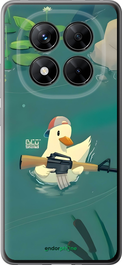 Силиконовый чехол Уточка с автоматом для Xiaomi Redmi Note 14 Pro 5G - 6356u-3928 изображение 