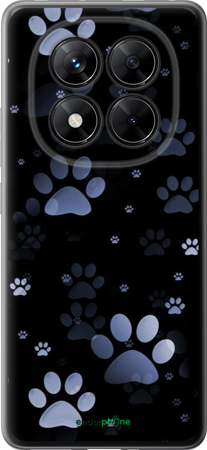 Силиконовый чехол С синими отпечатками лап для Xiaomi Poco X7 - 6441u-4011 изображение 