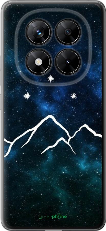 Силиконовый чехол Горы и звезды нарисованы на фоне галактики для Xiaomi Poco X7 - 6490u-4011 изображение 