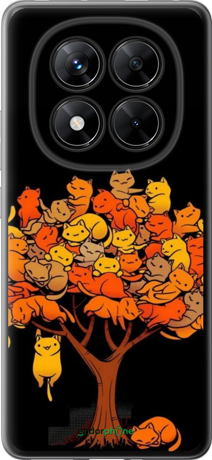 Силиконовый чехол Дерево и котики для Xiaomi Redmi Note 14 Pro 5G - 6516u-3928 изображение 