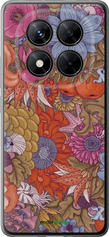 Силиконовый чехол Абстрактные цветы для Xiaomi Poco X7 - 6526u-4011 изображение 