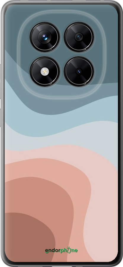 Силиконовый чехол С синими и розовыми волнами в стиле ретро для Xiaomi Poco X7 - 6532u-4011 изображение 