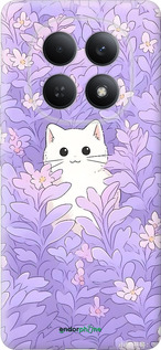 Силиконовый чехол Котик в цветах для Xiaomi Redmi Note 15 4G - 6390u-4215 изображение 