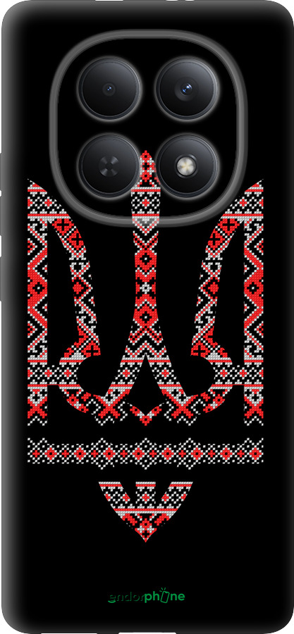 Силиконовый чехол Герб - вышиванка на черном фоне для Xiaomi Redmi Note 15 4G - 1196u-4215 изображение 