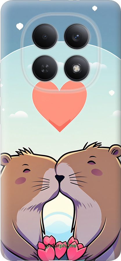 Силіконовий чехол Капібара кохання для Xiaomi Redmi Note 15 4G - 6027u-4215 изображение 