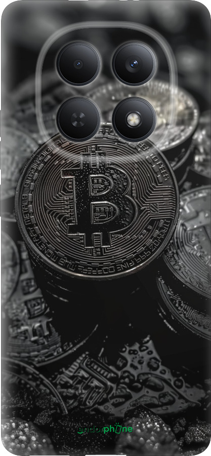 Силиконовый чехол Black Bitcoin для Xiaomi Redmi Note 15 4G - 6090u-4215 изображение 