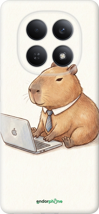 Силіконовий чехол Funny Capybara CEO Working для Xiaomi Redmi Note 15 4G - 6777u-4215 изображение 