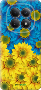 Силиконовый чехол Жёлто-голубые цветы для Xiaomi Redmi Note 15 5G - 1048u-4155 изображение 