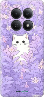 Силиконовый чехол Котик в цветах для Xiaomi Redmi Note 15 5G - 6390u-4155 изображение 