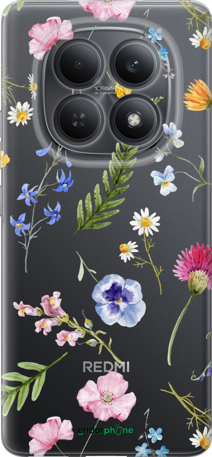 Силіконовий чехол Квітковий фон v2 для Xiaomi Redmi Note 15 5G - 5472u-4155 изображение 