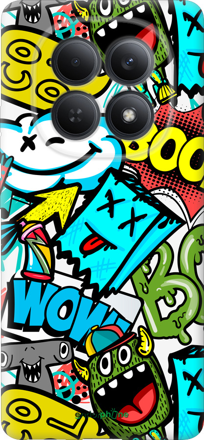 Силиконовый чехол Стикеры v4 для Xiaomi Redmi Note 15 5G - 5508u-4155 изображение 