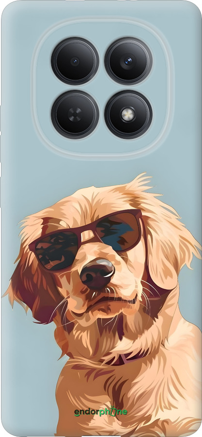 Силиконовый чехол Пес в очках для Xiaomi Redmi Note 15 5G - 6381u-4155 изображение 