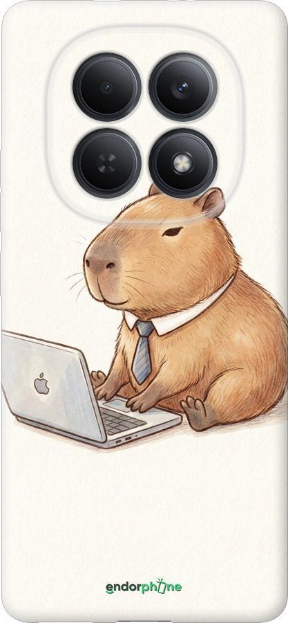 Силіконовий чехол Funny Capybara CEO Working для Xiaomi Redmi Note 15 5G - 6777u-4155 изображение 