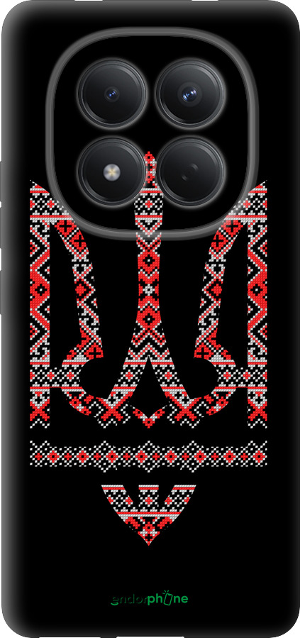 Силиконовый чехол Герб - вышиванка на черном фоне для Xiaomi Redmi Note 15 Pro 4G - 1196u-4211 изображение 