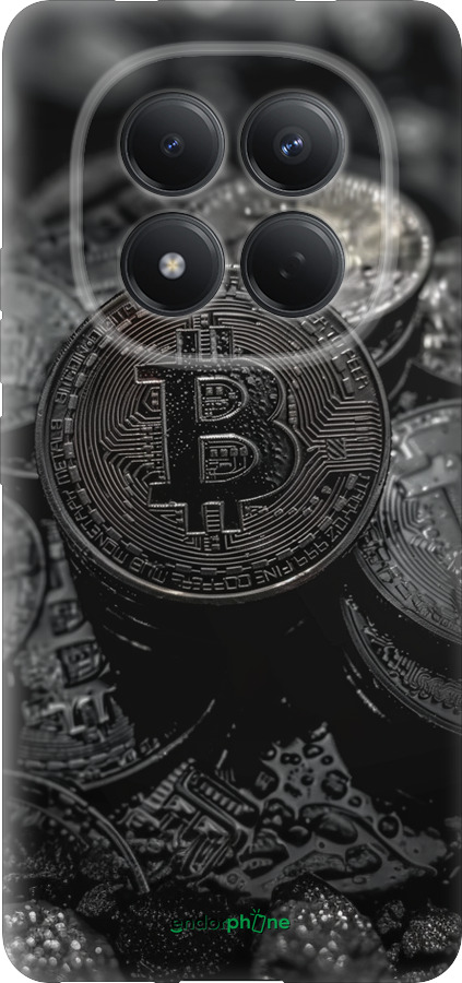 Силиконовый чехол Black Bitcoin для Xiaomi Redmi Note 15 Pro 4G - 6090u-4211 изображение 
