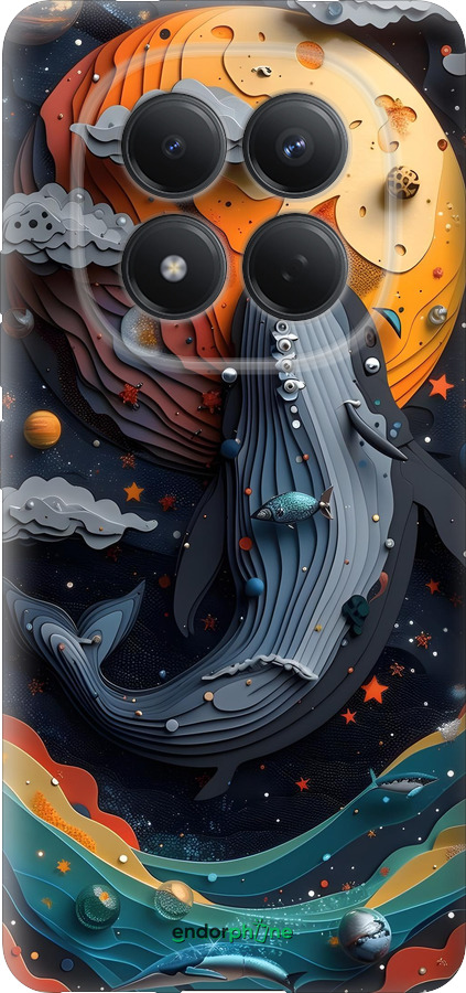 Силиконовый чехол Кит в космосе для Xiaomi Redmi Note 15 Pro 4G - 6328u-4211 изображение 