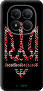 Силиконовый чехол Герб - вышиванка на черном фоне для Xiaomi Redmi Note 15 Pro 5G - 1196u-4154 изображение 