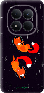 Силиконовый чехол Лисички в космосе для Xiaomi Redmi Note 15 Pro 5G - 4519u-4154 изображение 