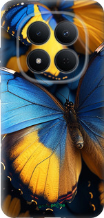 Силіконовий чехол Жовто-блакитні метелики для Xiaomi Redmi Note 15 Pro 5G - 6046u-4154 изображение 