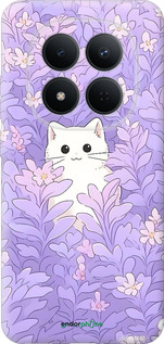 Силіконовий чехол Котик в цветах для Xiaomi Redmi Note 15 Pro 5G - 6390u-4154 изображение 