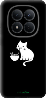 Силиконовый чехол С милым котом на черном фоне для Xiaomi Redmi Note 15 Pro 5G - 6528u-4154 изображение 