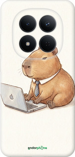 Силиконовый чехол Funny Capybara CEO Working для Xiaomi Redmi Note 15 Pro 5G - 6777u-4154 изображение 