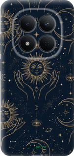 Силиконовый чехол Celestial Harmony: Sun & Moon Gold Mystic Pattern для Xiaomi Redmi Note 15 Pro 5G - 6778u-4154 изображение 
