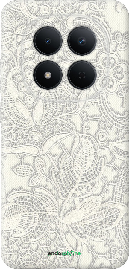 Силиконовый чехол Белое кружево для Xiaomi Redmi Note 15 Pro 5G - 4383u-4154 изображение 