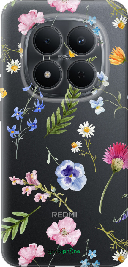 Силіконовий чехол Квітковий фон v2 для Xiaomi Redmi Note 15 Pro 5G - 5472u-4154 изображение 