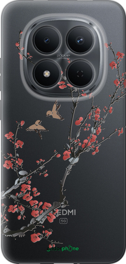 Силиконовый чехол Сакура v2 для Xiaomi Redmi Note 15 Pro 5G - 5538u-4154 изображение 