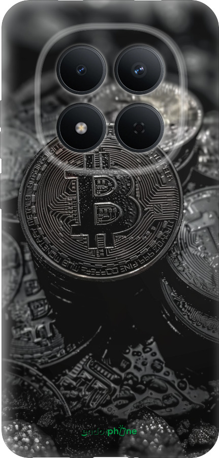 Силиконовый чехол Black Bitcoin для Xiaomi Redmi Note 15 Pro 5G - 6090u-4154 изображение 