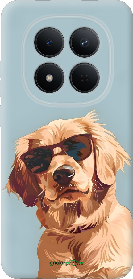 Силиконовый чехол Пес в очках для Xiaomi Redmi Note 15 Pro 5G - 6381u-4154 изображение 