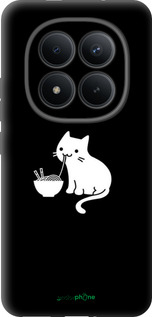 Силиконовый чехол С милым котом на черном фоне для Xiaomi POCO M8 PRO - 6528u-6651 изображение 