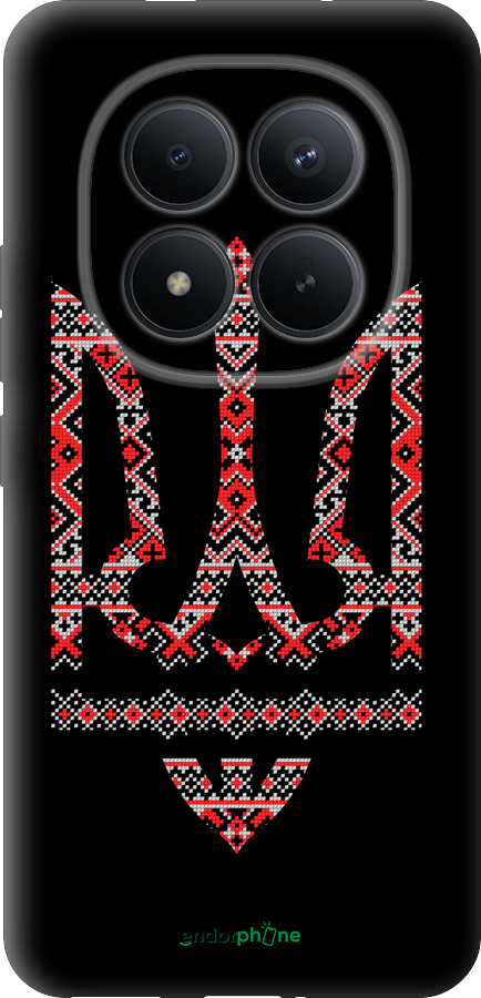 Силиконовый чехол Герб - вышиванка на черном фоне для Xiaomi POCO M8 PRO - 1196u-6651 изображение 
