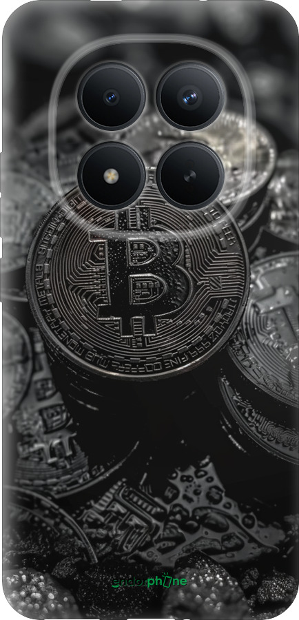 Силиконовый чехол Black Bitcoin для Xiaomi POCO M8 PRO - 6090u-6651 изображение 