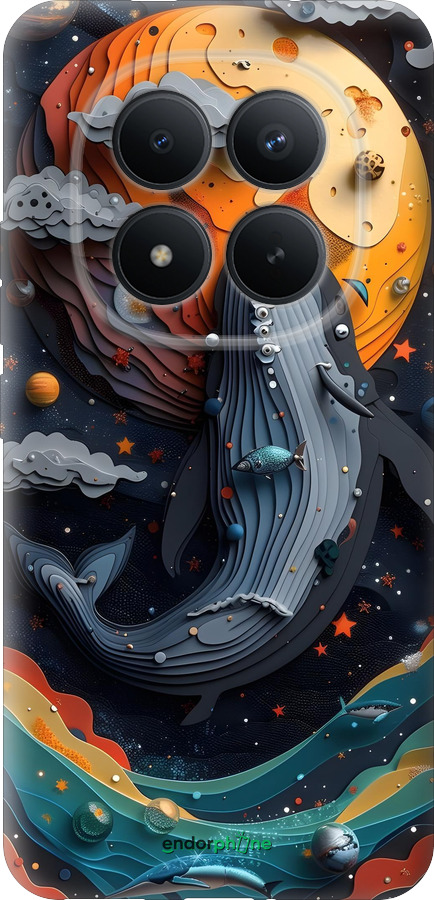 Силиконовый чехол Кит в космосе для Xiaomi POCO M8 PRO - 6328u-6651 изображение 