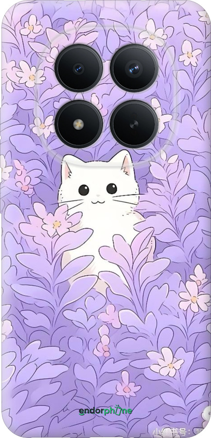 Силіконовий чехол Котик в цветах для Xiaomi POCO M8 PRO - 6390u-6651 изображение 