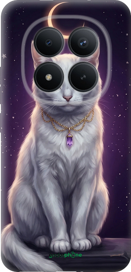 Силіконовий чехол Mystic White Cat Gothic Dark Purple Gold для Xiaomi POCO M8 PRO - 6805u-6651 изображение 